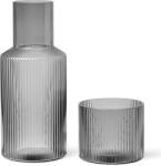 Ferm Living üveg kancsó Ripple Small Carafe Set - szürke Univerzális méret