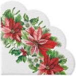 Paw Decor Collection Mikulásvirágos karácsonyi félköríves szalvéta - Glory Poinsettia Rondo (VR-SDR231300)