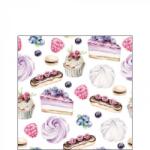 Ambiente Pastries papírszalvéta 25x25cm, 20db-os - szep-otthon