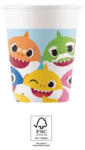 Procos Baby Shark papír pohár 8 db-os 200 ml FSC (PNN93514)