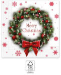 Procos Merry Xmas Wreath, Karácsony szalvéta 20 db-os, 33x33 cm FSC (PNN95372)