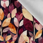 Takoy Téli softshell anyag lila-bordó levelek