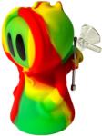 Urban Crew Bong din silicon Death Ghost rasta + Recipient secret 11cm