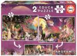 Educa - Puzzle 2x100 Panorama cu zâne de basm - 100 piese Puzzle