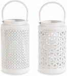 Decorer Set 2 felinare metal alb 15x38 cm (A53.30.45)