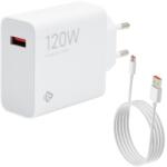 Xiaomi hálózati töltő USB aljzat (120W, PD gyorstöltés támogatás + Type-C kábel) FEHÉR (MDY-14-EE_TYPE-C)