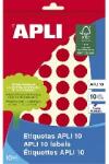 APLI Apli: Etikett, 16 mm kör, kézzel írható, színes, APLI, piros, 432 etikett/csomag (02740)