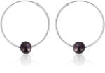 JwL Luxury Pearls Karika ezüst fülbevaló valódi fekete gyönggyel JL0632