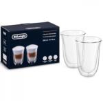 Delonghi Set 2 Pahare Latte Delonghi DLSC312 2x330ml Sticla Termorezistenta Perete Dublu Transparenta (DLSC312) Pahar