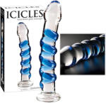 Icicles No. 5 - dildo din sticlă spirală - transparent albastru (05022940000) Dildo