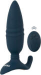 Anos - vibrator anal cu telecomandă, cu funcție de împingere (albastru) (54017800000) Vibrator