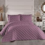 Capa Home® Set cuvertura catifelata pat dublu 3 piese, 240x260cm, Hayal Mov