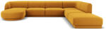 Micadoni Coltar modular Miley in forma de U cu tapiterie din catifea si colt pe partea dreapta, galben (MIC_UR_51_F1_MILEY7)