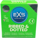EXS Condoms - Prezervativ cu nervuri și puncte - latex, 3 bucăți