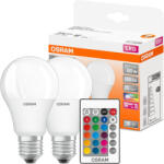 OSRAM 2x LED izzó A60 E27 9W = 60W 806lm RGBW 180° OSRAM Star + Távirányító (4058075430891)