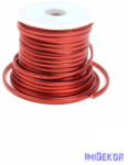 Metál műbőr zsinór 3mm x 5m - Piros