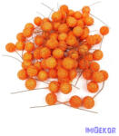  Glitteres drótos 1, 5cm bogyó kb 80db/csomag - Narancs