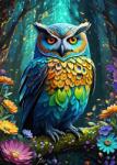 Alipson Puzzle - Puzzle Bufniță albastră - 500 piese Puzzle