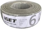 IGET Cablu de instalație iGET CAT6 UTP PVC Eca 100m/cutie, cablu cu fir, cu clasa de reacție la foc Eca (84005021)
