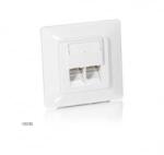 Equip Keystone süllyeszthető csatlakozó aljzat 2 port, Cat5e, STP, 80x80mm, fehér (5db/csomag) (125725)