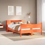 vidaXL viaszbarna tömör fenyőfa ágy matrac nélkül 140 x 190 cm (3323307)