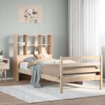 vidaXL tömör fenyőfa könyvespolcos ágy matrac nélkül 75 x 190 cm (3322221)