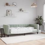 vidaXL világosszürke bársony kanapéágy 90 x 190 cm (354021)