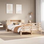 vidaXL tömör fenyőfa könyvespolcos ágy matrac nélkül 120 x 200 cm (3322708)
