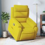 vidaXL sárga bársony felállást segítő dönthető fotel (3205099) - vidaxl