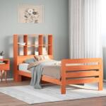 vidaXL viaszbarna tömör fenyőfa ágy matrac nélkül 75 x 190 cm (3309940)