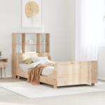 vidaXL tömör fa könyvespolcos ágy matrac nélkül 100 x 200 cm (3323812)