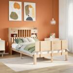 vidaXL tömör fenyőfa könyvespolcos ágy matrac nélkül 135 x 190 cm (3322682)