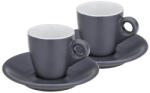KELA Set de 4 cani espresso cu farfurie MATTIA gri KL-12751