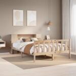 vidaXL tömör fenyőfa könyvespolcos ágy matrac nélkül 120 x 190 cm (3321649)