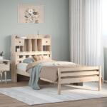 vidaXL tömör fenyőfa könyvespolcos ágy matrac nélkül 100 x 200 cm (3322259)