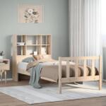 vidaXL tömör fenyőfa könyvespolcos ágy matrac nélkül 100 x 200 cm (3322129)