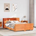 vidaXL viaszbarna tömör fenyőfa ágy matrac nélkül 160 x 200 cm (3323763)