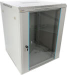 Pulsar RWA1566-G 19" 15U 600x600 fali rack szekrény, lapraszerelt, szürke, könnyített kialakítás (RWA1566-G)