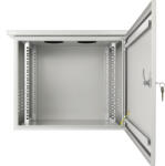 Pulsar RK964-G 19" 9U 600x400 fali rack szekrény, készre szerelt, vandálbiztos, szürke (RK964-G)