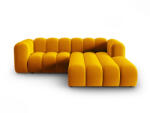 Micadoni Coltar Lupine cu 3 locuri, colt pe partea dreapta si tapiterie din catifea, galben (MIC_0RC_44_F1_LUPINE7)