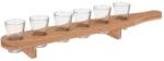 Excellent Houseware Set 6 pahare tarie Krown, sticla 40 ml, suport lemn Pahar