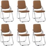 Chairs ON Set 6 scaune pliabile ieftine și rezistente pe maro
