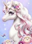 NORIMPEX - Puzzle Pictura cu diamant: Miss Unicorn 30x40cm - 1 - 39 piese