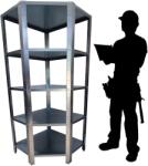 Lincos Salgó polc 5 sarokpolccal, horganyzott, 180cm magas (M5-SP-S180)