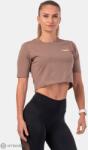 NEBBIA Minimalist Logo női crop top, barna (XS)