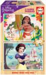 Educa Puzzle din lemn Moana și Albă ca Zăpada Disney Educa 2x50 piese de la 4 ani (EDU19961) Puzzle
