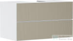 Hansgrohe XEVOLOS E 98x55 cm-es 2 fiókos fali szekrény pult nélkül, matt fehér/texturált bronz 54190390 (54190390)
