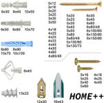  Mesterellátó 7002 HOME++ tipli és forgácslapcsavar készlet, 555 db-os (7002)