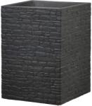 Scheurich Muretto High virágtartó 38 cm x 38 cm x 54 cm Stony Black