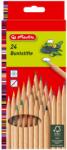 Herlitz Set 24 creioane color natur hexagonale, Herlitz